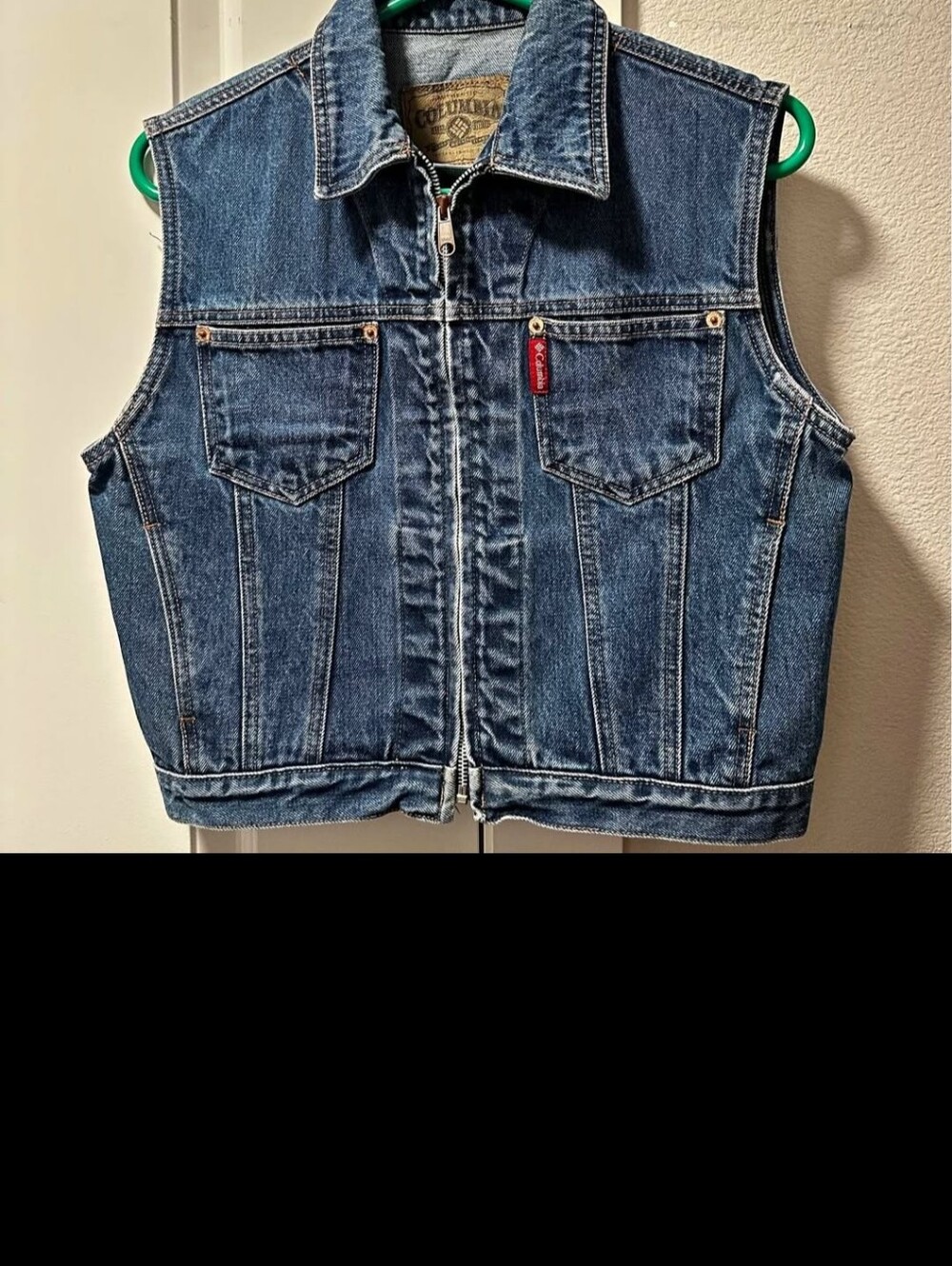 Vtg Fitted Vest by Cristina • Denim Zip Up Vest